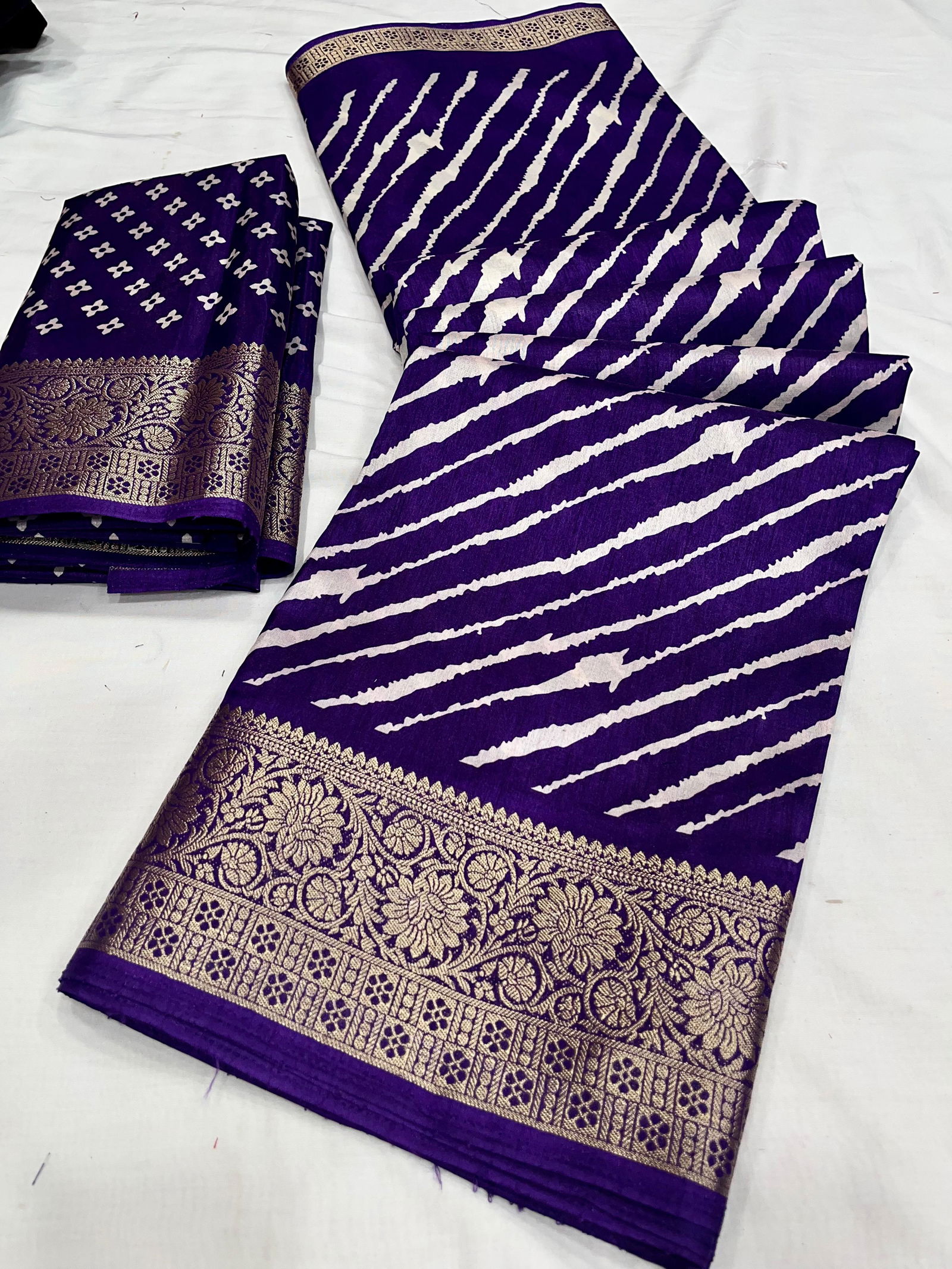 Wow Lehriya Dola Silk With Jecurd Border Saree Catalog